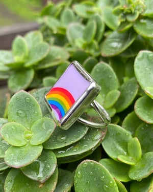 Image of Rainbow Connection Sterling Silver Ring - Lavender - Size 5 1/4