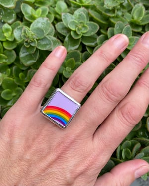 Image of Rainbow Connection Sterling Silver Ring - Lavender - Size 5 1/4