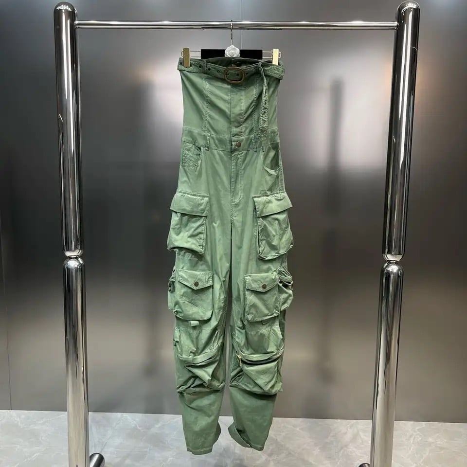 Image of Belted Cargo Jumpsuit 
