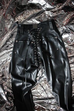Image of Infinity Lace up Fauxleather biker pants (Size S)