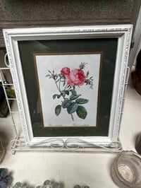 Image 1 of Upcycled Vintage Frame & Floral Rose Print