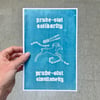 Prude-Slut Solidarity cyanotype print
