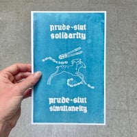 Prude-Slut Solidarity cyanotype print