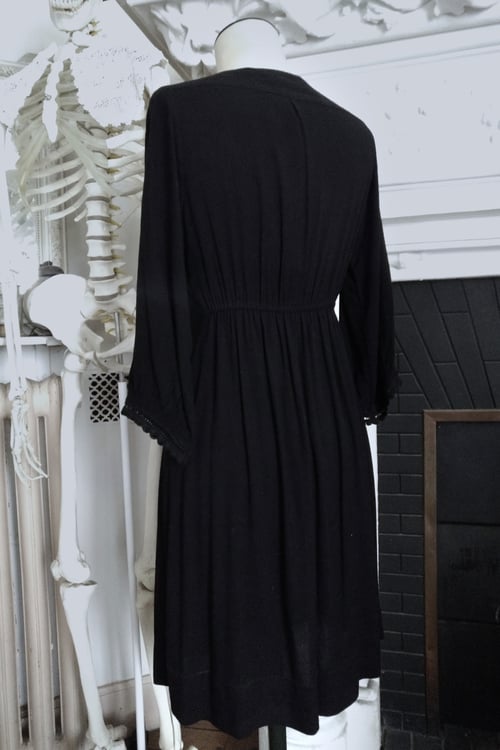 Image of LITTLE BLACK DRESS WITH SMOCKS & POET SLEEVES ※ by Sandro