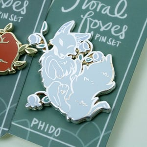 Image of Floral Fox Enamel Pins