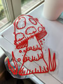 Cottage Core Red Mushroom Sun Catcher Window Cling