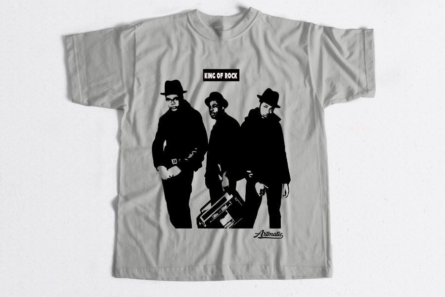 RUN DMC -Artmatic "50 Years of Hip Hop" Tee (Gravel Grey)