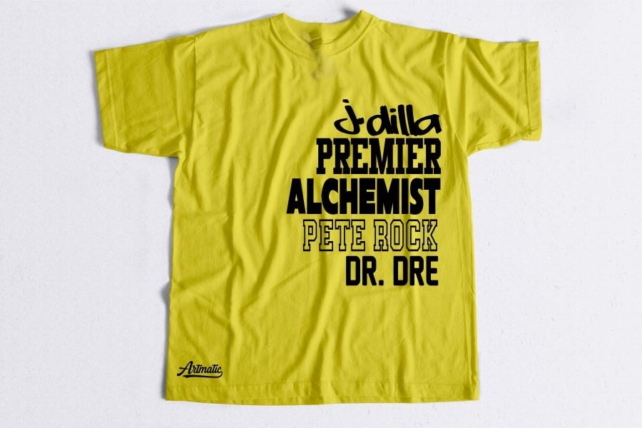 Top FIVE producers-Artmatic "50 Years of Hip Hop" Tee (Daisy)
