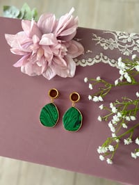 Image 1 of Malachite Slices (Gold)