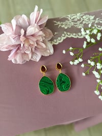 Image 2 of Malachite Slices (Gold)