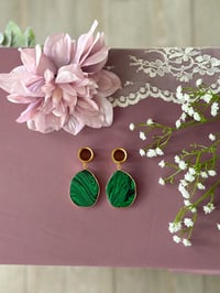 Image 3 of Malachite Slices (Gold)