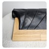 Black Leather & Timber Clutch