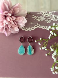 Image 3 of Amazonite Teardrop Slices (Silver)