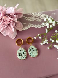 Image 1 of Blue Dalmatian Jasper Slices (Gold)