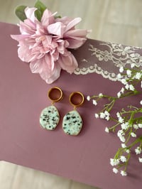 Image 3 of Blue Dalmatian Jasper Slices (Gold)