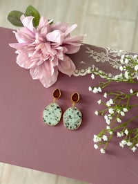 Image 2 of Blue Dalmatian Jasper Slices (Gold)