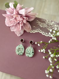 Image 1 of Blue Dalmatian Jasper Slices (Silver)