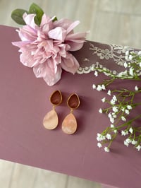 Image 2 of Pink Aventurine Teardrop Slices (Gold)