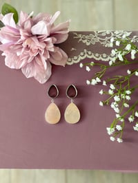 Pink Aventurine Teardrop Slices (Silver)