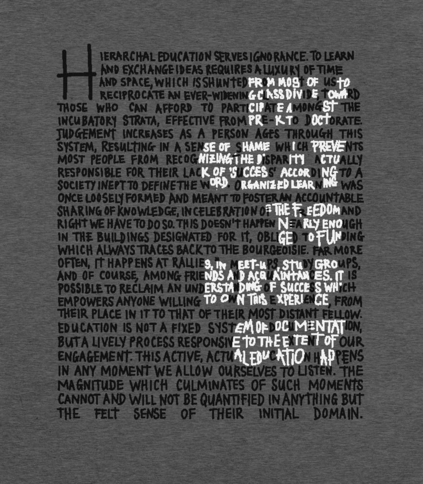 "drop out of school" t-shirt