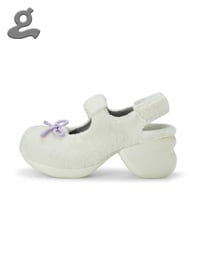 Image 2 of White Quilted Drawstring Sandals “BALLERINA”