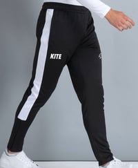 Image 2 of Black/White Contrast Slim Fit Track Pants