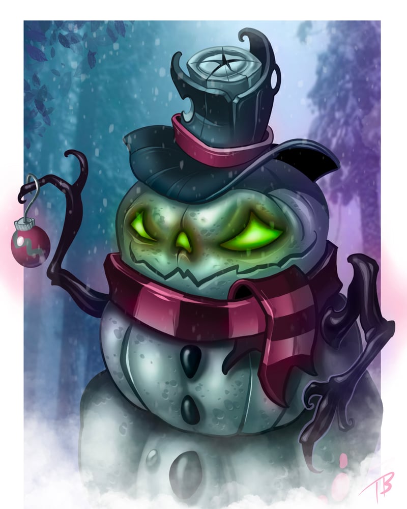 Image of pumpkin snowman green