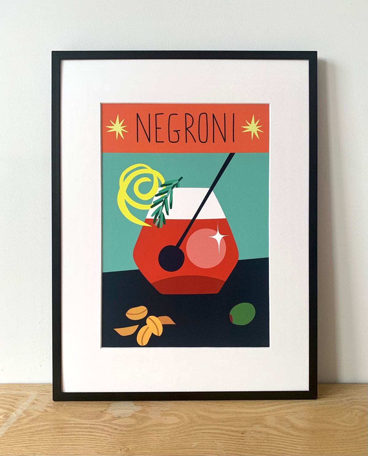 Cocktail Prints A4 - Margarita, Negroni, G&T, Aperol Spritz and Bloody Mary