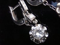 Image 2 of EDWARDIAN FRENCH 18CT PLATINUM TRANSITIONAL CUT DIAMOND 1.10ct DROP EARRINGS