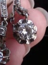 EDWARDIAN FRENCH 18CT PLATINUM TRANSITIONAL CUT DIAMOND 1.10ct DROP EARRINGS