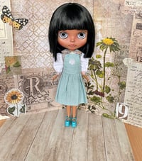 Nineteen zero six Andie skirt dungaree in sea blue