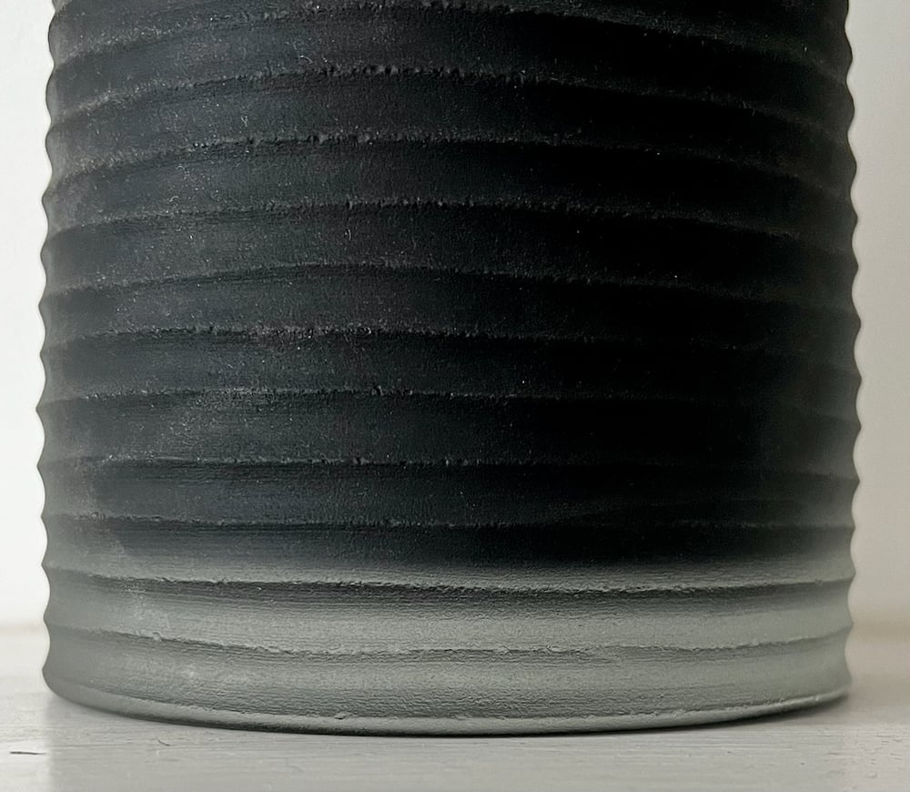 Image of Black Sommerso Glass Vase, Murano
