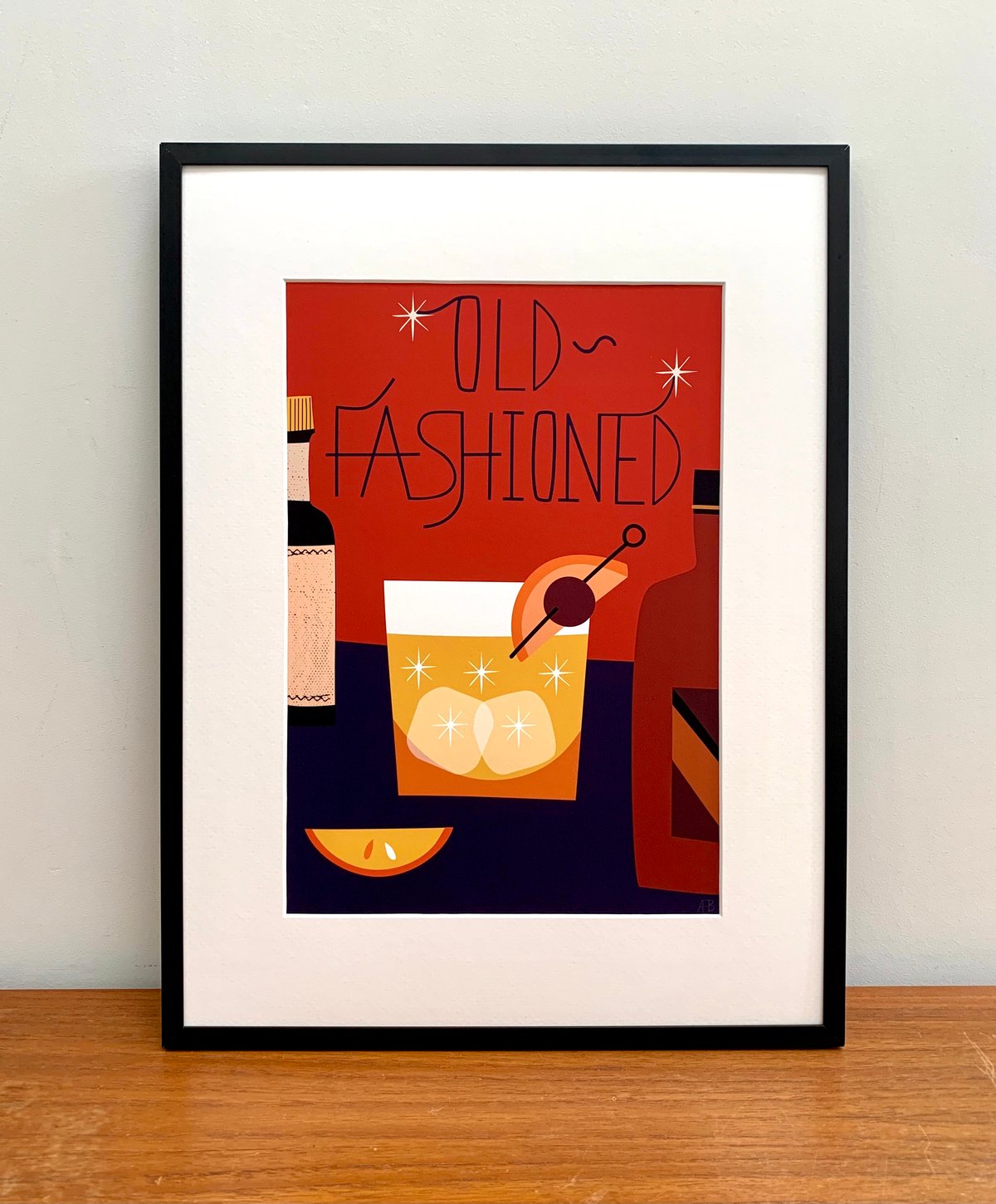 Cocktail Prints A4 - Pink Gin, Mojito, Old Fashioned, Manhattan & Espresso Martini