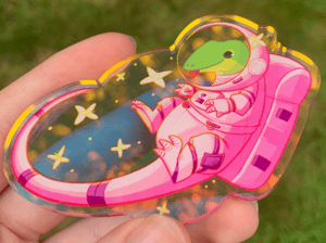Astronaut Gecko Rainbow Pin