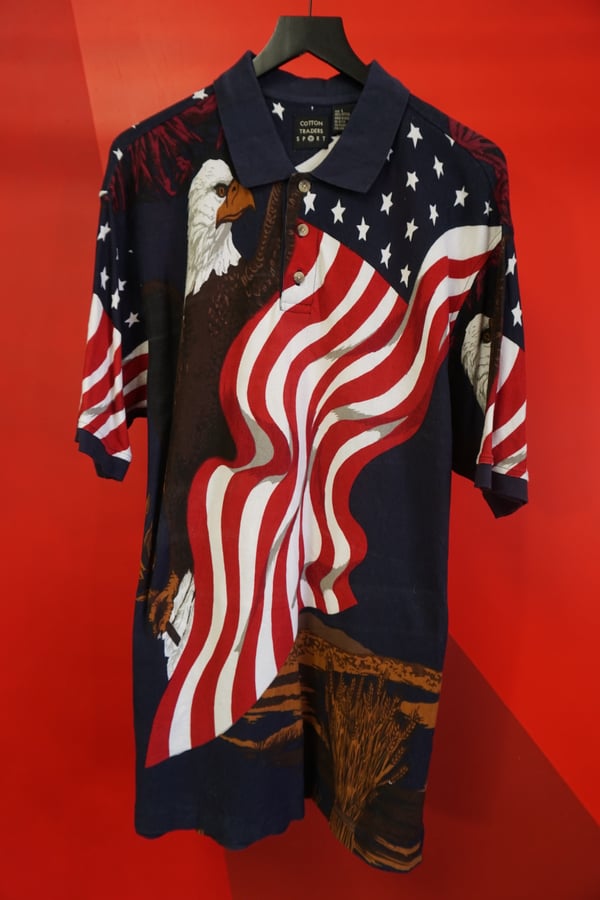 Image of (L) Patriotic Bald Eagle Polo Shirt