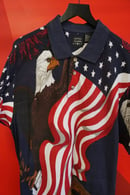 Image 2 of (L) Patriotic Bald Eagle Polo Shirt