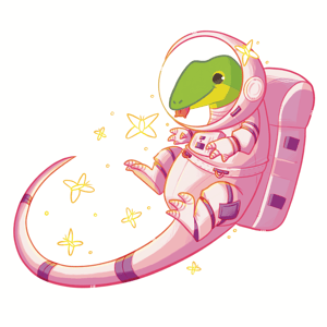 Astronaut Gecko Rainbow Pin