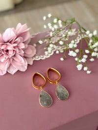 Image 2 of Labradorite Teardrop Slices (Gold)