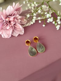 Image 3 of Labradorite Teardrop Slices (Gold)
