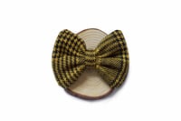 Mustard Brushed Checkered Wool Bow 