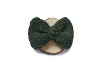 Olive Sherpa Faux Fur Bow
