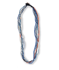 Image 1 of Quinn Stripe and Color Block Beaded Necklace Coastal by Ink & Alloy