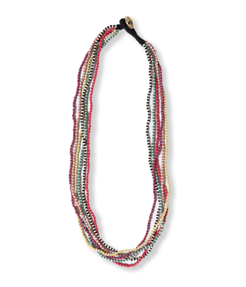 Image of Quinn Two Tone Beaded Necklace Multi by Ink & Alloy