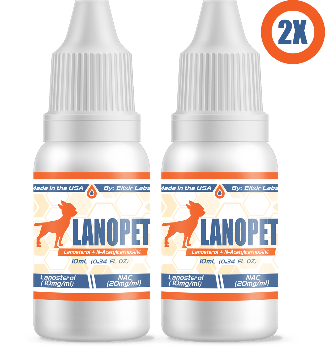 2x Lanosterol + NAC Dog Eye Drops LanoPet