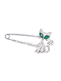 Silver Cat safety pin