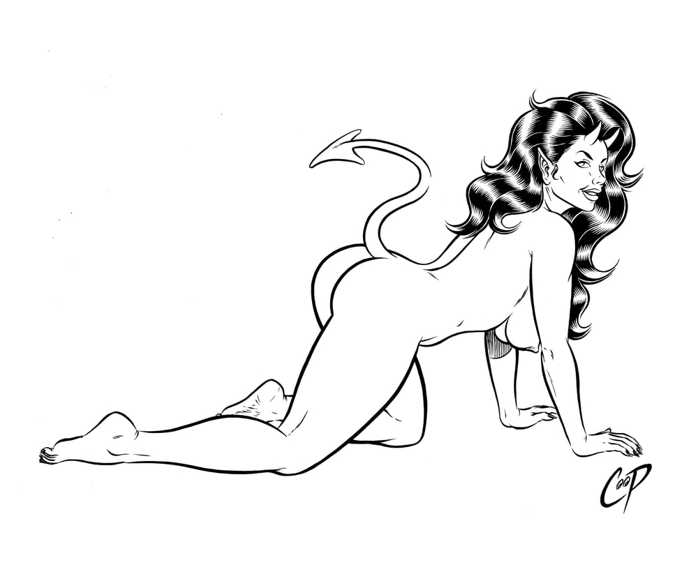 Image of ALL FOURS DEVIL GIRL Original art