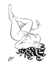 Image 1 of LEGS UP DEVIL GIRL Original art