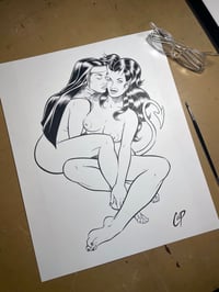 Image 2 of DEVIL GIRL & NUN Original art