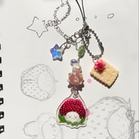 Image 1 of strawberries and cream phone charm ʚ(｡˃ ᵕ ˂ )ɞ