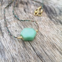 Image 1 of Emerald Touchstone Necklace